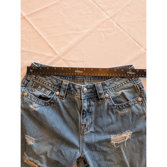 Miss Me Women's Thrashed Boyfriend Blue Jeans Sz 26 Destroyed Worn Distressed - Picture 9 of 12